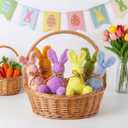 Thyle 6 Pcs Easter Plush Bunny Stuffed Animal Bulk 7.8 Inch Fluffy Multicolored Rabbit Decorations Cute Easter Basket Stuffers for Adults Spring Home Wedding Birthday Party Favors