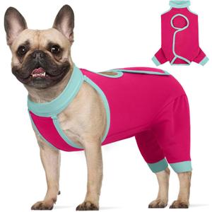 ROZKITCH Dog Surgery Recovery Sleeve Rear Legs, Male Female Pet Prevent Licking Wound Elbow Brace Protector, Dog Recovery Suit Cone Collar Alternative Pants Shirt for Wound Heal Wrap Rosered M (M(Chest: 20.8" Back: 14.5"))