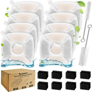 18 Pcs Cat Fountain Filters Replacement Compatible with VEKEN 95oz/2.8L, 67oz/2L, 135oz/4L Pet Fountain