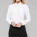 Button Down Shirt Women Long Sleeve Blouse Oxford Classic-Fit XL