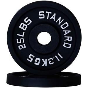 25lbs Weight Plate Pairs and Sets from Barbell Standard | Powder Coated & Extremely Durable | Fits 2" Olympic Barbells 