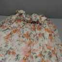 Gihuo Womens Floral Mini Dress Boho Flowy Skater Spaghetti Strap Ruffle Sleeveless Beach Dress 2024 Summer Sundresses (Medium, Orange Flower)