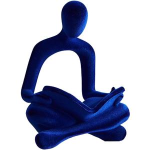 Modern Reading Figure Statue, Home Decor Thinker Statue, Abstract Art Ornament, Reading Sculpture Decor for Bookworms in Family, Office, Living Room, Ideal for Shelves, Desks or Tables (Blue)