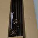 Lootkell Bronze Curtain Rods for Windows, Adjustable Length Heavy Duty Brown Window Curtain Rod with Decorative Finials for Outdoor Farmhouse Bedroom Kitchen Living Room, 23ft