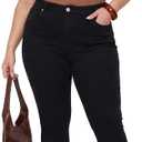 Gocolloa Womens Plus Size Skinny Jeans High Waisted Stretchy Classic Ankle Jean (Black) 16W