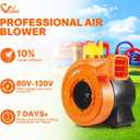 950W Bounce House Blower for Big Inflatables, 1HP Powerful Inflatable Air Blower, Portable Commercial Fan Pump for Large Inflatable Bouncy Castle, Water Slide, Jumper, Inflatable Decoration