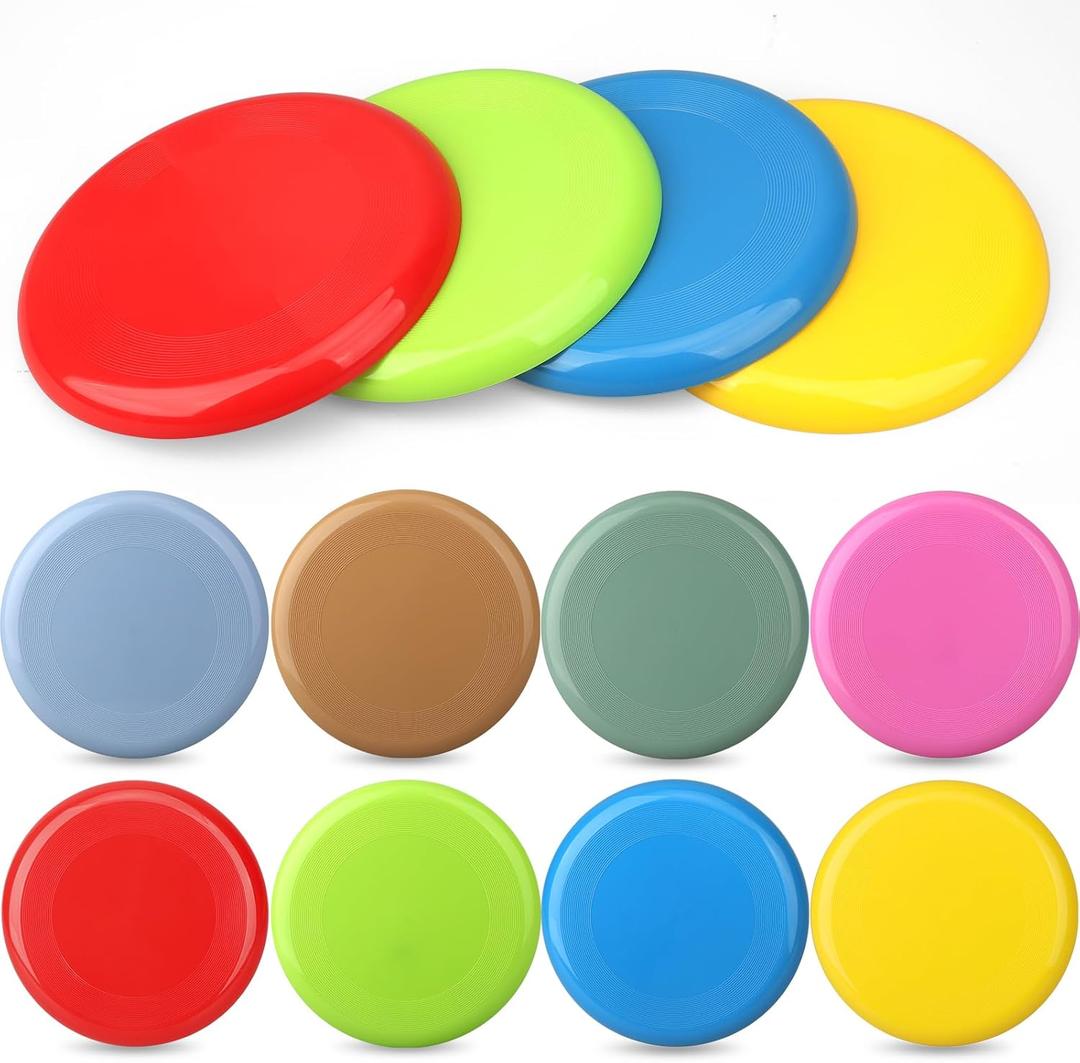 Sand Beach Toys Jumbo Thick 8" Flying Disc Toys For Kids Adults, Sport Yard Disc Game For Outdoor Beach Backyard, Lawn, Park Flying Ring Boys Girls Toss and Catch Game Party Favors Supplies(8 PACK) (Avocado)