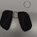 OLLEN 2PCS Soft Silicone Key Fob Cover, Fit for BMW 2023 2024 2025 2026 New 5/7 Series 740i 760i IX IX3 XM X1 X2 X3 X5 X6 X7 I5 I7 etc, Car Key Case Protector with Rings, Red+Blue Line