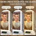 FENNIO Vanity Mirror with Lights 32"x22", Lighted Makeup Mirror, Large Vanity Mirror, Touch Sensor with 3-Color Lighting, USB Charging Port for Vanity Desk（Square White）