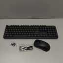 Wireless Keyboard and Mouse Backlit - Typewriter Keyboard with Magnetic Wrist Rest, Retro Round Keycaps, Light Up Letters, 2.4GHz Cordless Combo for Mac, Windows, PC, Laptop, Trueque [Upgraded] (Black)