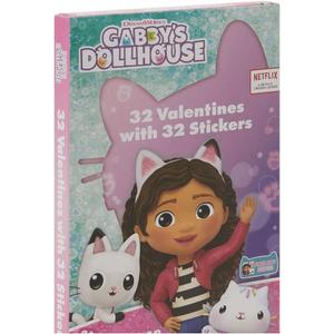 GABBY'S DOLLHOUSE 32 Scratch to Reveal Valentines 3PK