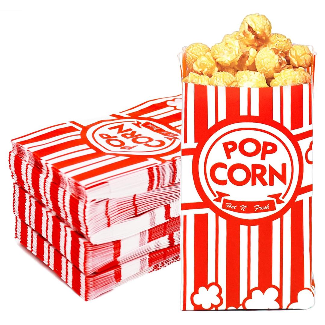 144 Pcs Paper Popcorn Bags, 1 oz Popcorn Bags Individual Servings, Bulk Pop Corn Sleeves for Pop Corn Machine, Movie Night, Cinema, Carnival, Party, Concessions