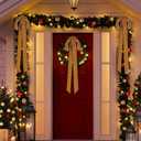 Joottuan 4 Pcs Velvet Christmas Bows, 23.5 x 8.7 Inches, Rustic Classic Style, Khaki Color, Velvet Material, Christmas Occasion, Holiday & General Decoration