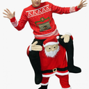 Morph Santa Costume Adult Piggyback, Santa Claus Costume, Piggy Back Christmas Costume Adult, Funny Costume Noel One Size
