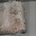 jinchan Fiora Washable Area Rug 4x6 Ultra-Thin Low Pile Non-Slip Stain Resistant Soft Faux Wool Spring Floral Rug Distressed Vintage Carpet for Bedroom,Living Room,Kitchen,Nursery(Pink, 4' x 6')