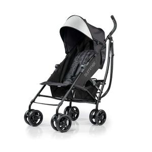 3Dlite Convenience Stroller,Jet BlackLightweight Stroller with Aluminum Frame,Large Seat Area, 4 Position Recline, Extra Large Storage Basket Infant Stroller for Travel&More