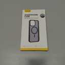 Lamicall Magnetic Case for iPhone 15 Pro Max, for Magsafe - [Diamond Textured Anti-Slip Edge] [Military Grade Shockproof Protection] Translucent Hard Slim Magnet Protective Cover (Black)