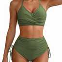 Century Star Womens High Waisted Bikini Sets - Tummy Control Swimsuits Modest Bathing Suits Two Piece Full Coverage XL