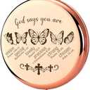 2 Pack UTKHCYW Healing Gifts Compact Mirror - God Says You are, Christian Gifts for Women Mini Mirror, Butterfly Appreciation Gifts, Religious Inspire Gifts for/Wife/Mom/Friends/Grandma/Sister