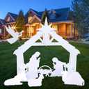 BHYTAKI 3.8FT Large Outdoor Nativity Scene, Weatherproof Nativity Sets, Christmas Indoor Outdoor Decorations, Nativity Sets Decor Display for Front Yard Sign, Lawns, Church - Water-Resistant PVC