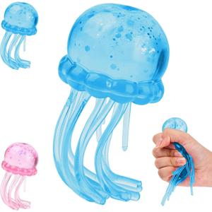 Jellyfish Squeeze Toys, Jellyfish SquishyDrop Malt Sugar Balls Relieve Stress, Sensory Toy with a Super Solid Squish for Adult, Squishy Ultra Squishy and Moldable Slow Rise (Blue)