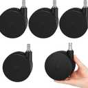 CroBlissful 5 Pcs 4'' Extra Large Chair Wheels for Carpet Heavy Duty Office Twin Chair Casters Replacement 7/16 x 7/8 Grip Ring for Furniture Hardwood Floor Computer Desk Safe Rotating Wheels(Black)