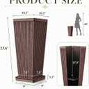 NicBex 24" Tall Planters for Outdoor Plants Set of 2 Square Fluted,Brown