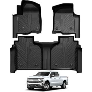 Falafa Floor Mats for Chevy Silverado GMC Sierra 1500 2019-2024, Crew Cab