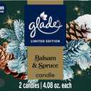 Glade 1-Wick Scented Candle Jar, Balsam & Spruce, Air Freshener Infused with Essential Oils, 4.08 Oz, 2 Count