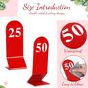 Remerry 50 Pcs Table Numbers 1-50 Acrylic Double Sided Number Cards for Restaurant Acrylic Tent Table Holders Tent Cards Wedding 2.36 x 6.3 Inch(Red)