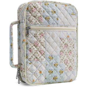 Bible Cover Case for Women,Large Bible Tote Bags Organizer Quilted Carrying Case for Girls,Bible Study Supplies Accessories Christian Gifts for Women Coloful L