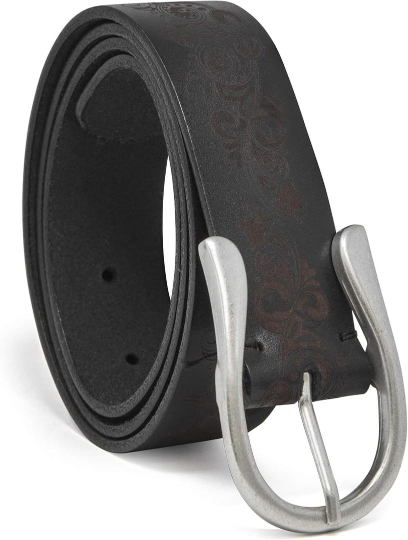 Timberland Women's Casual Leather Belt for Jeans (X-Large (37-43), Black (Etched)
