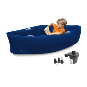 Inflatable Sensory Chair for Kids, Sensory Toys for Autistic Children,60 inches Comfy Chair Sensory Pea pod with Pump - ADHD Chair Provide Sensory Input & Therapeutic Compression - Blue