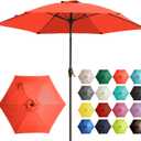 Ayge 7.5FT Large Outdoor Patio Umbrella Market Table Umbrella-UV Resistant, Easy Push Button Tilt and Crank, 6 Sturdy Fiberglass Ribs Heavy-Duty Pool Umbrella for Deck, Backyard,Garden, Yard,Orange