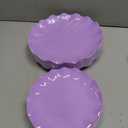 LIYH 24pcs Purple Plastic Plates Reusable, Unbreakable Dinner Plates, Scalloped Plate, Microwave & Dishwasher Safe Unbreakable Party Plate for Birthday Party (12Guests)