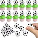 DRWATE 28pcs Soccer Ball Cake Topper Decorations Mini Soccer Ball Cup Cake Decorations For Soccer Party Birthday Party Football Sport Party Supplies (Style 01)