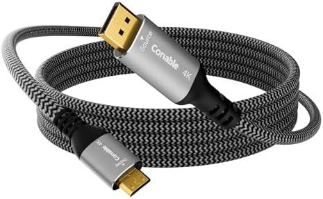 4K DisplayPort to Mini HDMI Cable 4FT, Uni-Directional DP to Mini HDMI Cable. Supports 4K@60Hz, 2K@120Hz, Video UHD, Nylon Braided, for Desktop, AMD, NVIDIA, KYY, ARZOPA, VILVA, MNN, Portable Monitor