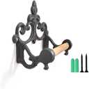 Cast Iron Toilet Paper Roll Holder Wall Mounted Vintage Rustic Tissue Roll Holder Decor for Kitchen and Bathroom Included Screws and Anchors