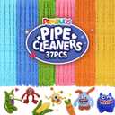 12 Pcs 39 Inches 6 Colors Pipe Cleaners Craft Set Jumbo Chenille Stems Pipe Cleaners Kit for Beginners Jumbo Thick Fur DIY Dog Kit Chenille Stems