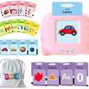 TimingSXD 161 Cards Spanish Flash Cards for Kids,Bilingual Flash Cards for Toddler/Beginning - ABC,Numbers,Colors,Shapes Español/English Talking Flash Cards for Preschool,Kindergarten,Ages 1-8, Pink