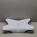 Cervical Pillow for Neck Pain Relief - Ergonomic Neck Pillow for Sleeping Contour Memory Foam Pillows with Cooling Pillowcase, Orthopedic Bed Pillow for Side Back Stomach Sleepers (Light Blue)