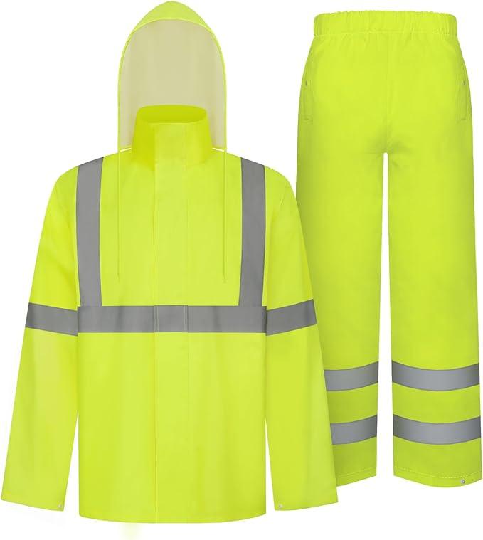 Rain Suit (Jacket + Pants),Rain Gear for Men Waterproof, Camo Rain Jacket, Lightweight Rain Coat for Fishing, Hunting, Hiking, yellow, M