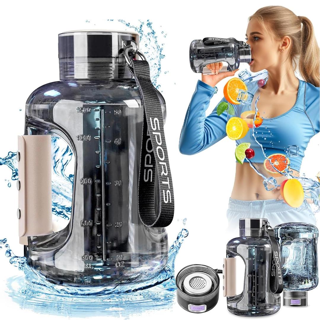 Hydrogen Water Bottle, 50.7 OZ/1.5L Large-Capacity Hydrogen Water Generator with SPE/PEM Technology, 6 Minutes Hydrogen Water Bottle for 1200ppb, Rechargeable Hydrogen Water Generator