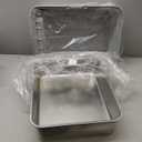 Stainless Steel Cat Litter Box, Odor Free Metal Litter Box with High Sides Lid, Open Top Low Entry Litter Pan Include Scoop Easy Cleaning Anti-Scratch Kitty Cat Box Anti-Urine Leakage, Non-Sticky, M (Light Grey(17.5 in))