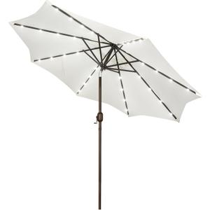 Blissun 9 ft Solar Umbrella, 32 LED Lighted Patio Umbrella, Table Market Umbrella, Outdoor Umbrella for Garden, Deck, Backyard, Pool and Beach (Creamy White)