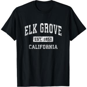 Elk Grove California CA Vintage Established Sports Design T-Shirt, S