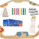 Marbles and Jokers Board Game Pegs and Jokers Real Solid Wood (Pine) Game Board Wooden for 2-8 Players 8 Game Boards 8 Colors 40 Marbles 4 Boxes Card