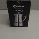 Cuisinox Roma 6-cup Stainless Steel Stovetop Moka Espresso Maker, 3.5"D x 3.5"W x 7"H
