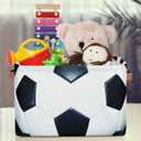 Collapsible Storage Bin 15x11in Sport Soccer Ball Easter Storage Basket for Shelves, Dog Toy Organizing
