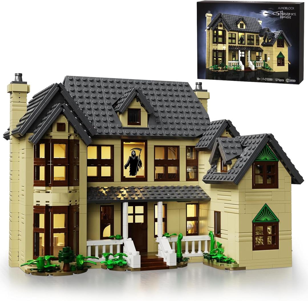 Horror House Building Block Set, Scary Movie Haunted House Model Compatible with Lego Horror House Building Toy, Halloween Decoration Gift for Man, Woman or Horror Film Fans 18+(1275Pcs)